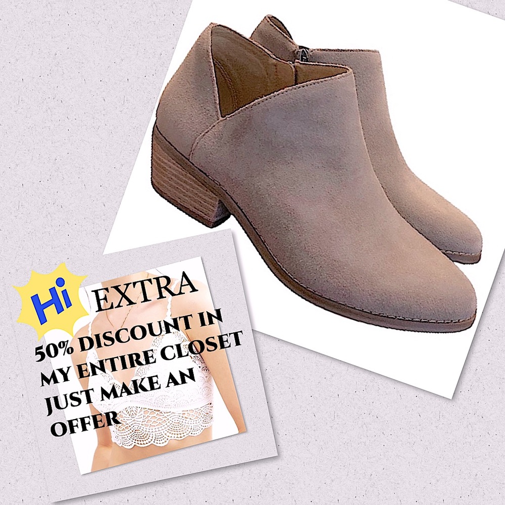 Lucky Brand Fenley Ankle Boots Cut Off Heel Sz 8